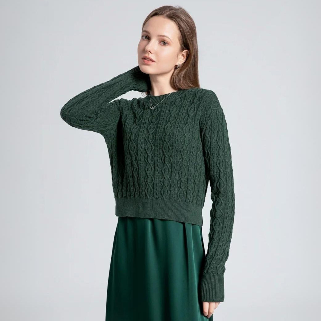 Ivana Cotton Cable Sweater
