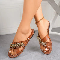 Meghan Leather Slides