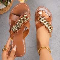 Meghan Leather Slides