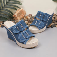 Eva Denim Wedges