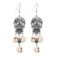 Skull Bloom Dangles Earrings
