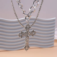 Onyx Goth Cross Necklace