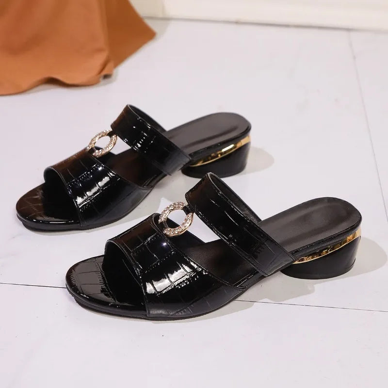 Evelinas Rhinestone Slides