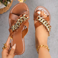 Meghan Leather Slides