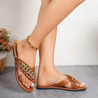 Meghan Leather Slides