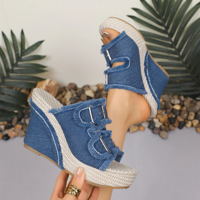 Eva Denim Wedges
