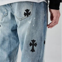 Gothic Cross Retro Jeans
