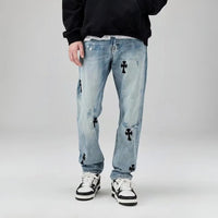 Gothic Cross Retro Jeans