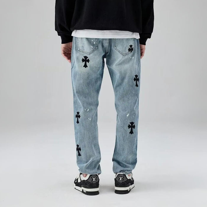 Gothic Cross Retro Jeans